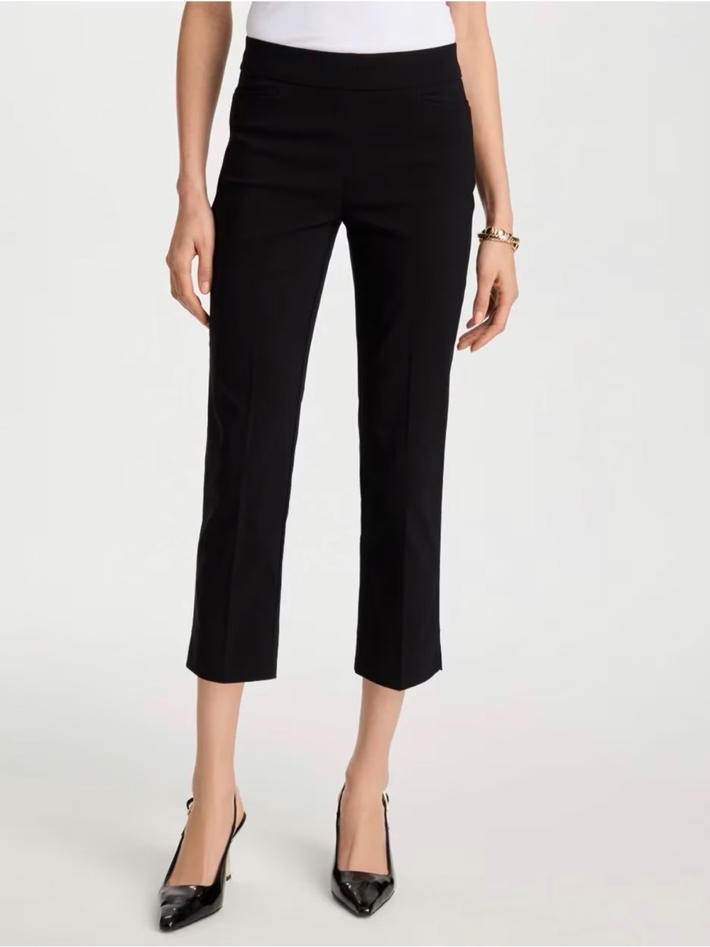 Chico's So Slimming Brigitte Slim Stretch Crop Pant in Black Size 1.5 US 10 NWT